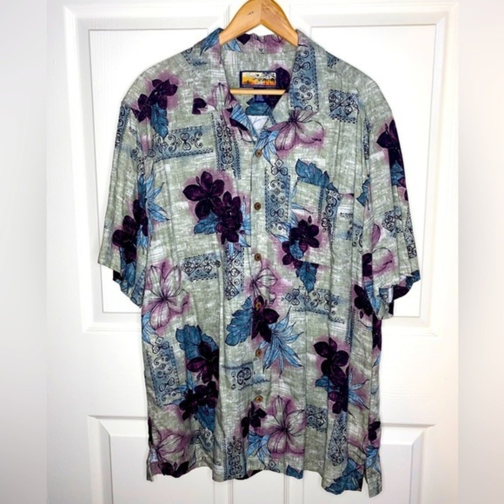 Vintage Havana Jacks Cafe Men’s Tropical Hawaiian Print Aloha Shirt, Date Night